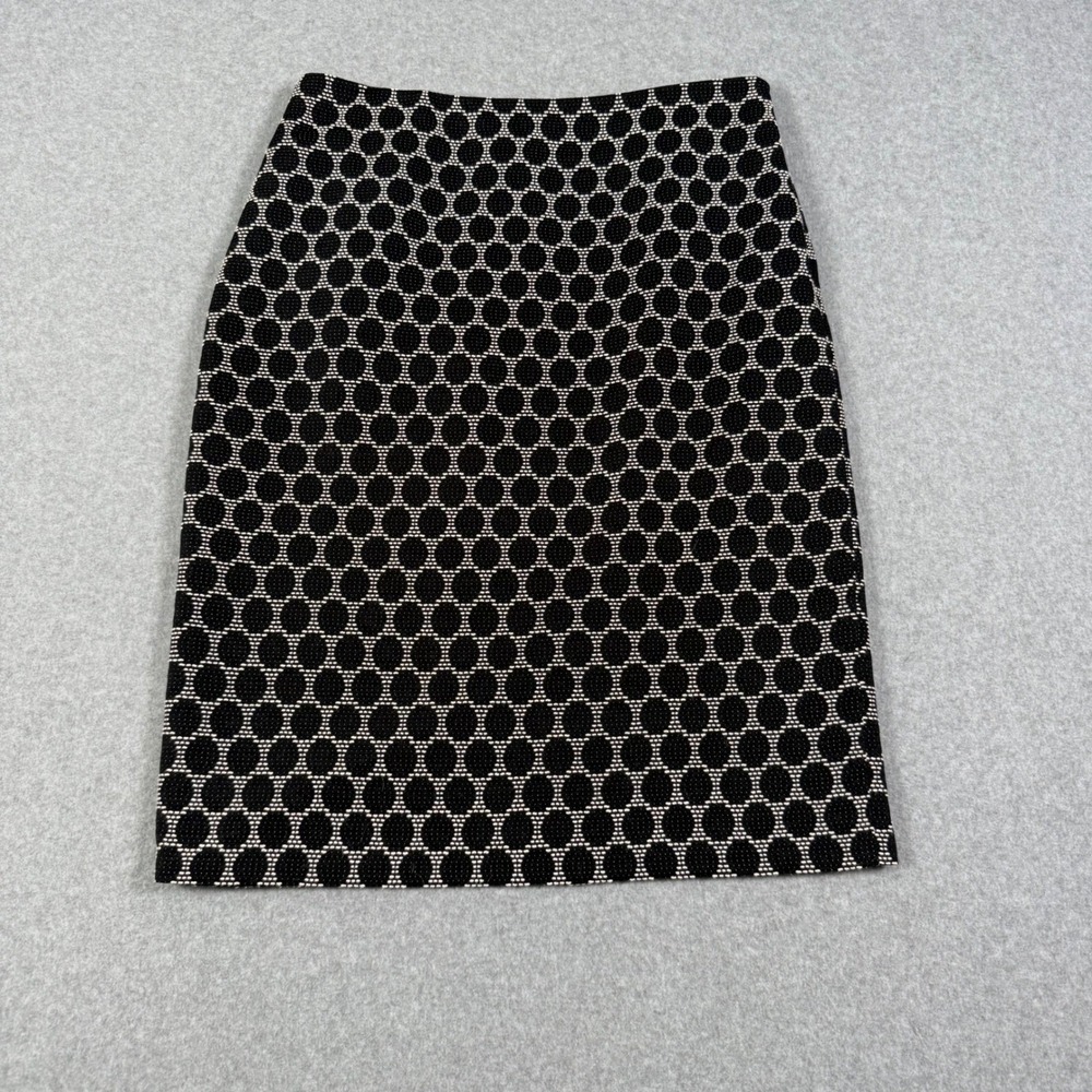 Coldwater Creek Black White Geometric Honeycomb Pencil Skirt Academia 12 Office
